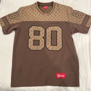 Supreme gold money monogram football jersey